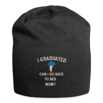 I Graduated Can I Go Back to Bed Now Finally - Jersey Beanie - black - Front