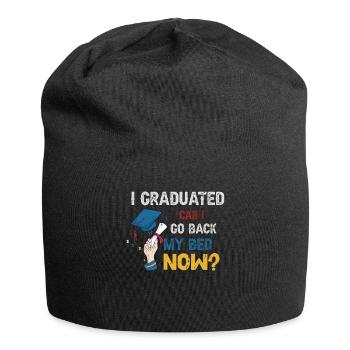 I Graduated Can I Go Back to Bed Now Finally - Jersey Beanie - black - Front
