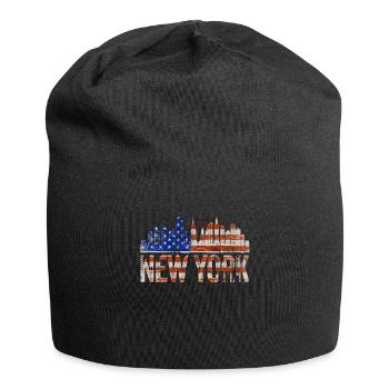 New York Skyline Heartbeat Statue de la Liberté - Bonnet en jersey - noir - Devant