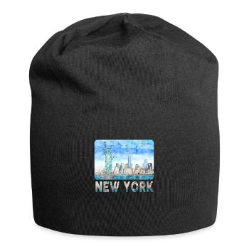 New York Skyline Heartbeat Statue de la Liberté - Bonnet en jersey - noir - Devant