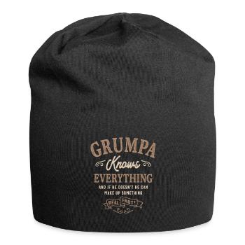 Mens Grumpa sait tout drôle Fête des pères - Bonnet en jersey - noir - Devant