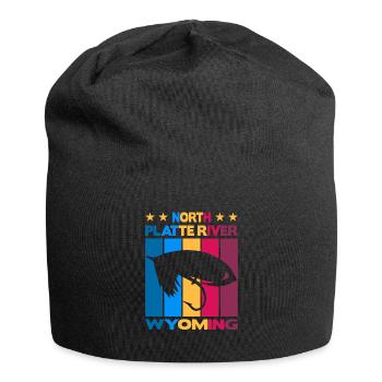 North Platte River Wyoming Fly Fishing - Jersey Beanie - black - Front