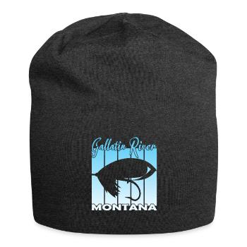 Gallatin River Montana Fly Fishing - Jersey Beanie - charcoal grey - Front