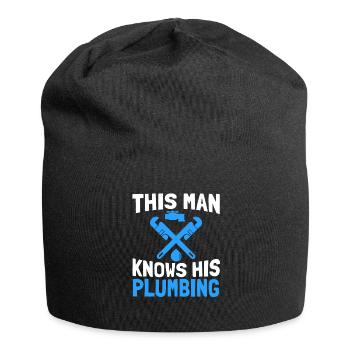 Plumber Sanitary Heating Engineer Plant Mechanic - Jersey Beanie - black - Front