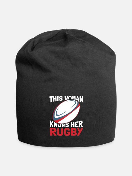 Rugby - Bonnet en jersey - noir