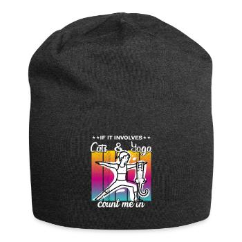 Si cela implique des chats et du yoga, comptez sur moi - Bonnet en jersey - charbon - Devant