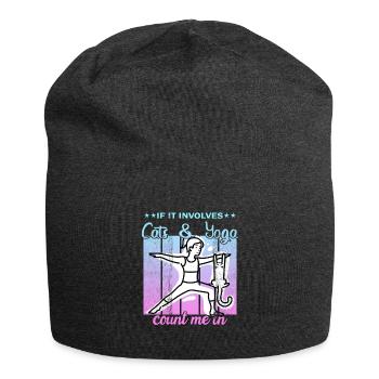 Si cela implique des chats et du yoga, comptez sur moi - Bonnet en jersey - charbon - Devant