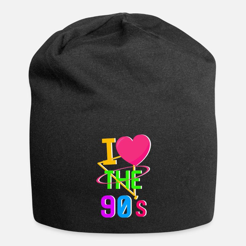 1990's 90s I Heart Nineties I Love the 90's Old - Jersey-Beanie - Schwarz