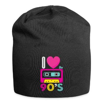 1990's 90s I Heart Nineties I Love the 90's Old - Jersey-Beanie - Schwarz - Vorne