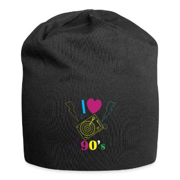 1990's 90s I Heart Nineties I Love the 90's Old - Jersey-Beanie - Schwarz - Vorne