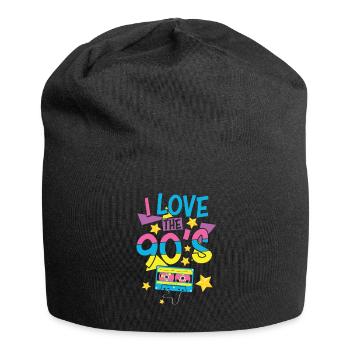 1990's 90s I Heart Nineties I Love the 90's Old - Jersey-Beanie - Schwarz - Vorne