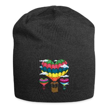 Ballon Herz Ballonfahrer Geschenk Heißluftballon - Jersey-Beanie - Anthrazit - Vorne