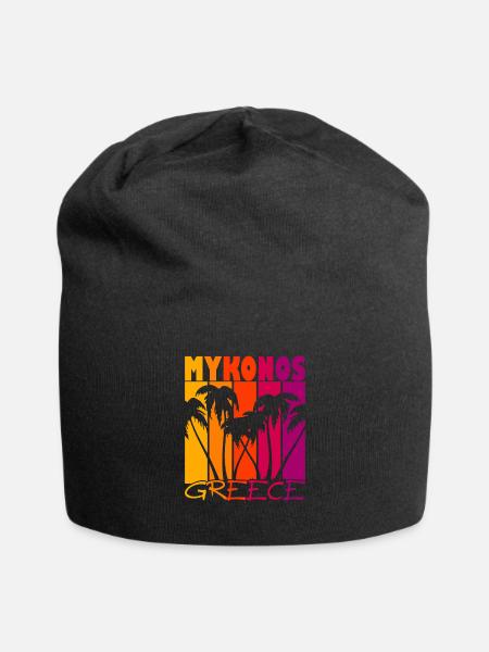 Mykonos Griechenland Sonnenuntergang - Jersey-Beanie - Schwarz