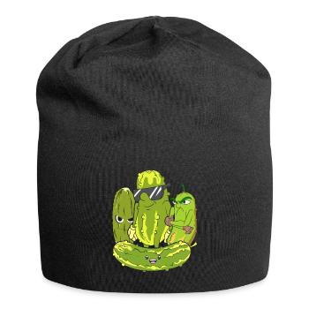 Vegetarian Vegetable Gift Idea Funny Cucumber - Jersey Beanie - black - Front