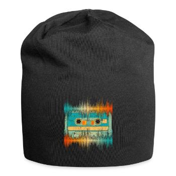 Retro Cassette Music Gift Musician Soundwave - Jersey Beanie - black - Front