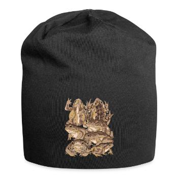 Amphibians Animals Frog Gift Nature Toad - Jersey Beanie - black - Front