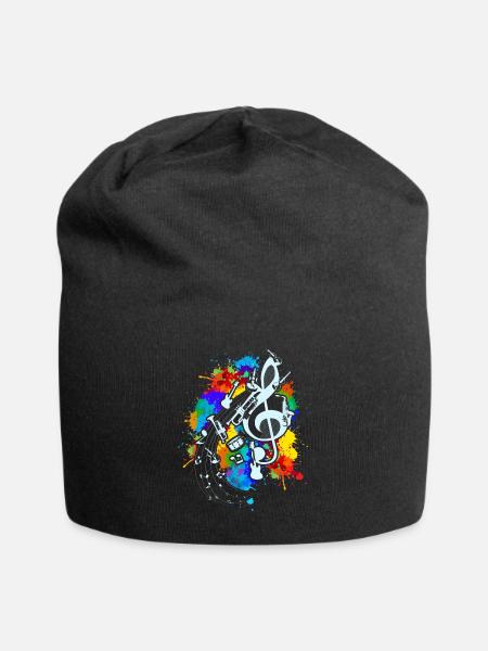 Music Gift Idea Violin Clef Clef Clef - Jersey Beanie - black