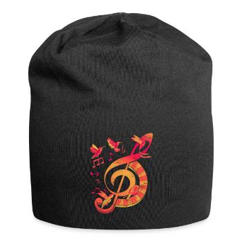 Violinschlüssel Musik Geschenkidee Notenschlüssel - Jersey-Beanie - Schwarz - Vorne