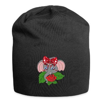 Éléphant - Bonnet en jersey - noir - Devant
