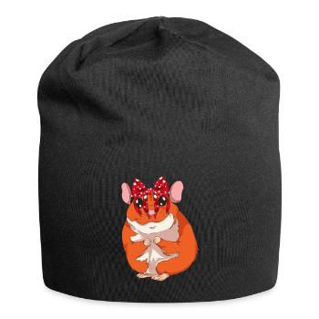 Hamster - Jersey-Beanie - Schwarz - Vorne