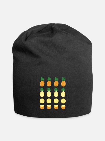Ananas - Jersey-Beanie - Schwarz