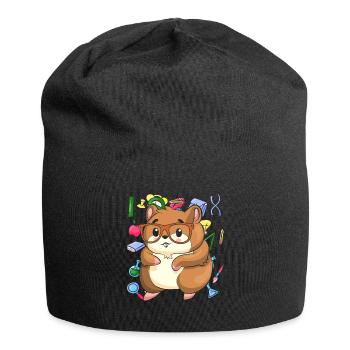School Animal Motif Gift School Beginners Hamster - Jersey Beanie - black - Front