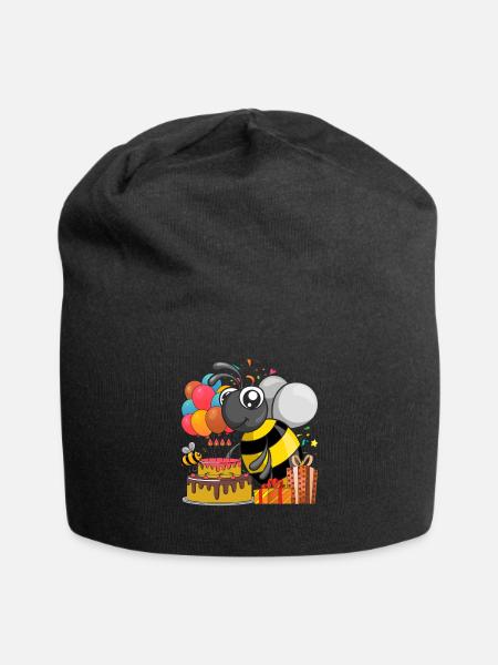 Geburtstag Party Geschenk Tier Biene - Jersey-Beanie - Schwarz