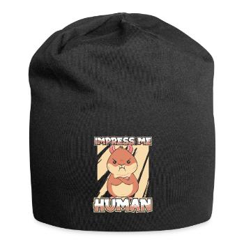 Hamster - Jersey-Beanie - Schwarz - Vorne