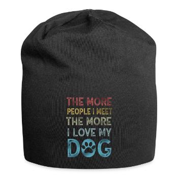 The More People I Meet The More I Like My Dog - Jersey Beanie - black - Front