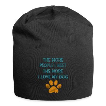 The More People I Meet The More I Like My Dog - Jersey Beanie - black - Front