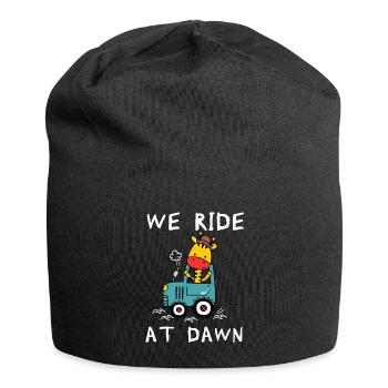 We Ride At Dawn Dad Lawn Mower Make Laugh Day Yard - Jersey-Beanie - Schwarz - Vorne
