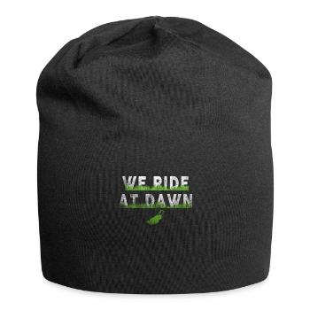 We Ride At Dawn Dad Lawn Mower Make Laugh Day Yard - Jersey-Beanie - Schwarz - Vorne