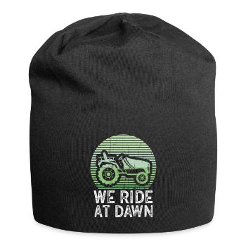 We Ride At Dawn Dad Lawn Mower Make Laugh Day Yard - Jersey-Beanie - Schwarz - Vorne