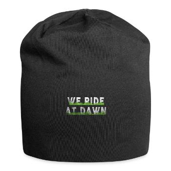 We Ride At Dawn Dad Lawn Mower Make Laugh Day Yard - Jersey-Beanie - Schwarz - Vorne
