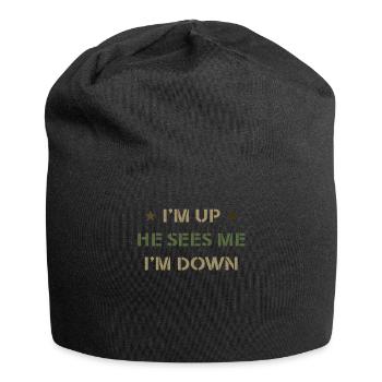 Im Up Il me voit Im Down Dicton inspirant - Bonnet en jersey - noir - Devant