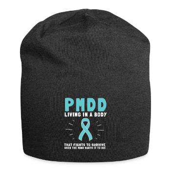 PMDD Awareness Premenstrual Syndrome Menstrual - Jersey-Beanie - Anthrazit - Vorne