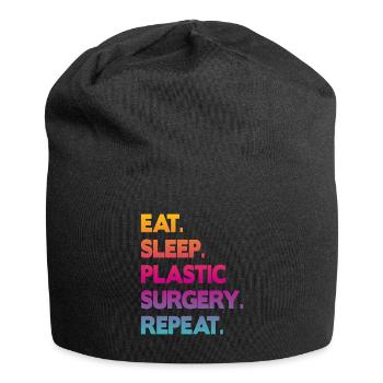 eat sleep plastic surgery repeat - Jersey-Beanie - Schwarz - Vorne