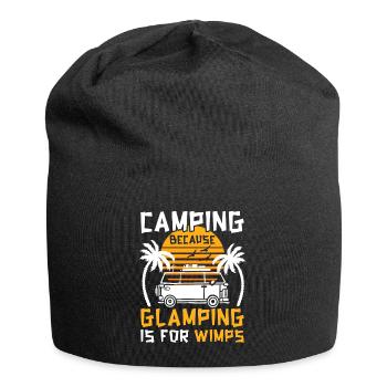 Humour Camping Glamping Vacances - Bonnet en jersey - noir - Devant