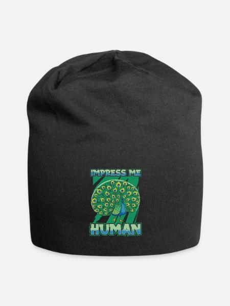 Pfau Vogel - Jersey-Beanie - Schwarz