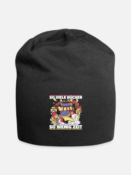 Bücherwurm Leseratte Buch Lesen - Jersey-Beanie - Schwarz