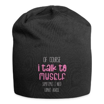Bien sûr, je me parle parfois à moi-même - Bonnet en jersey - noir - Devant