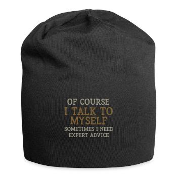 Bien sûr, je me parle parfois à moi-même - Bonnet en jersey - noir - Devant