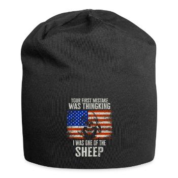 Your first Mistake was thinking I was a Sheep - Jersey Beanie - black - Front