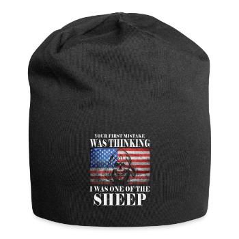 Your first Mistake was thinking I was a Sheep - Jersey Beanie - black - Front