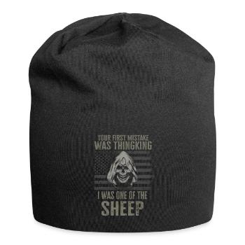 Your first Mistake was thinking I was a Sheep - Jersey Beanie - black - Front