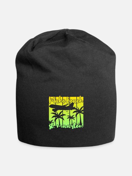 Maho Beach St. Maarten - Jersey-Beanie - Schwarz