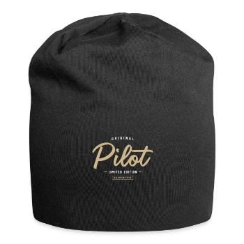 Pilot Funny Job Title Profession Birthday Worker - Jersey Beanie - black - Front