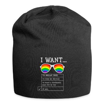 I Want To Break Free Ride My Bicycle - Jersey-Beanie - Schwarz - Vorne