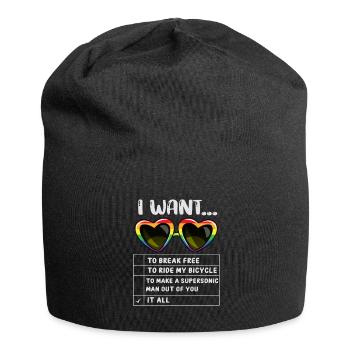 I Want To Break Free Ride My Bicycle - Jersey-Beanie - Schwarz - Vorne