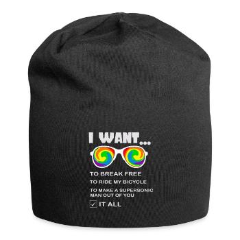 I Want To Break Free Ride My Bicycle - Jersey-Beanie - Schwarz - Vorne